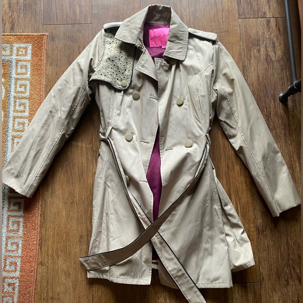 Betsey Johnson Nude Corset Trench Coat (Medium)